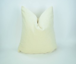 Ivory Velvet Pillow Case Heavy Cotton Luxe Cushion Cover - thumbnail 1