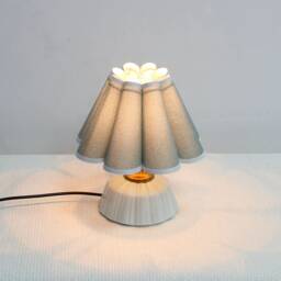 Handmade Green Fabric Table Lamp Ceramic Base, Creative Lighting-105# - thumbnail 4