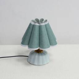Handmade Green Fabric Table Lamp Ceramic Base, Creative Lighting-105# - thumbnail 1