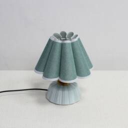 Handmade Green Fabric Table Lamp Ceramic Base, Creative Lighting-105# - thumbnail 3