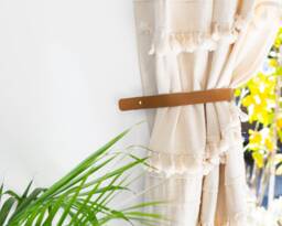 Minimalist Leather Curtain Hold Back Modern Window Treatments Mid Century Tie Home Accents Loop Farmhouse Decor Wedding - thumbnail 1