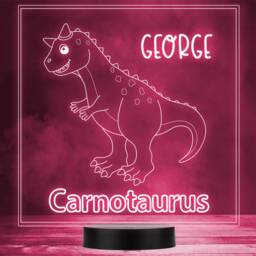 Kids Carnotaurus Dinosaur Fan Cute Led Personalised Gift Night Light - thumbnail 1