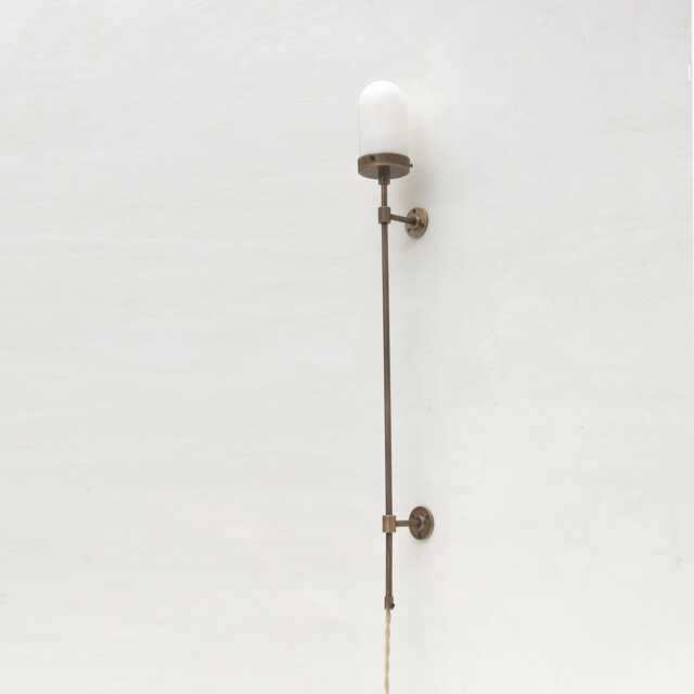 Plug-In Alabaster Wall Sconce, Brass Sconce Light, Light No.0159 - image 1