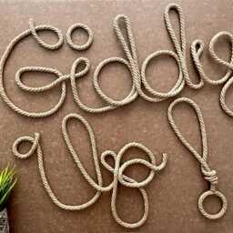 Large Rope Wall First Name Decor For Nursery, Custom Girl, Big To Baby Room, Christmas Gift - thumbnail 2