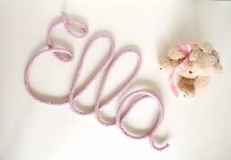 Large Rope Wall First Name Decor For Nursery, Custom Girl, Big To Baby Room, Christmas Gift - thumbnail 1