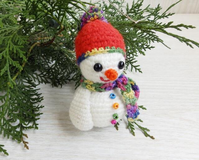 stuffed Crochet Snowman Amigurumi Christmas Ornament Tree Decor, Home Decor - image 1