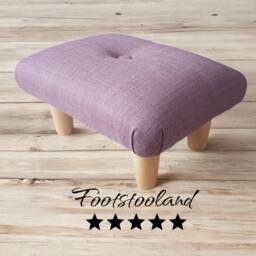 Handmade Light Purple Grape Footstool Small Home Office Stool With Button, S - thumbnail 1
