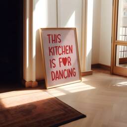 This Kitchen Is For Dancing Print - Art Minimalist Trendy Retro Chef Was Cute Wall Art - thumbnail 2