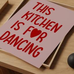 This Kitchen Is For Dancing Print - Art Minimalist Trendy Retro Chef Was Cute Wall Art - thumbnail 3