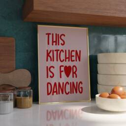 This Kitchen Is For Dancing Print - Art Minimalist Trendy Retro Chef Was Cute Wall Art - thumbnail 1