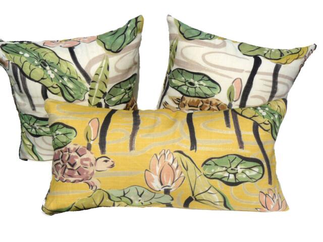 La Tortue -Clarence House-Pillow Cover - Front Back Is Solid - image 1