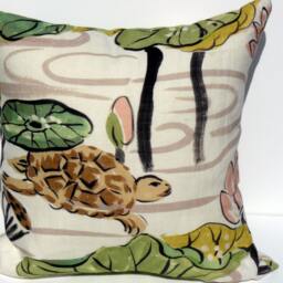 La Tortue -Clarence House-Pillow Cover - Front  Back Is Solid - thumbnail 2