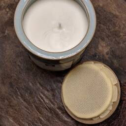 8 Oz Blue Porcelain Stained Crackle-Glazed Jar Container Candle With Lid Candles Oriental Zen Rich Asian Hand Poured - thumbnail 3