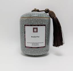 8 Oz Blue Porcelain Stained Crackle-Glazed Jar Container Candle With Lid Candles Oriental Zen Rich Asian Hand Poured
