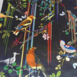 Designers Guild & Christian Lacroix Fabric Birds Sinfonia Crepuscule Cushion Cover D2 - thumbnail 3