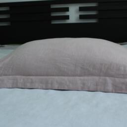 Pillowcase With Flanges/Edges All Around , 100% Pure Off White Linen Euro Shams Pillow Cover Softened Flax in Handmade - thumbnail 2
