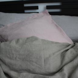 Pillowcase With Flanges/Edges All Around , 100% Pure Off White Linen Euro Shams Pillow Cover Softened Flax in Handmade - thumbnail 3