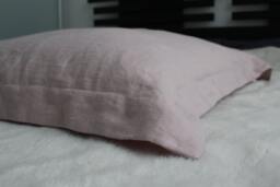 Pillowcase With Flanges/Edges All Around , 100% Pure Off White Linen Euro Shams Pillow Cover Softened Flax in Handmade