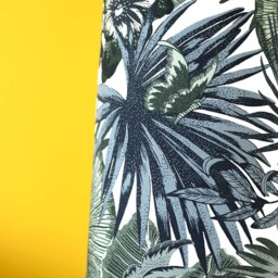 Tall Tropical Leaf Lampshade Genuine Scandinavian Fabric, Handmade By Vivid Shades, Funky Scandi Monstera - thumbnail 3