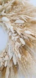 Handmade Pampas Grass Wreath - Dried Flower Neutral Wreath, Cream - thumbnail 2