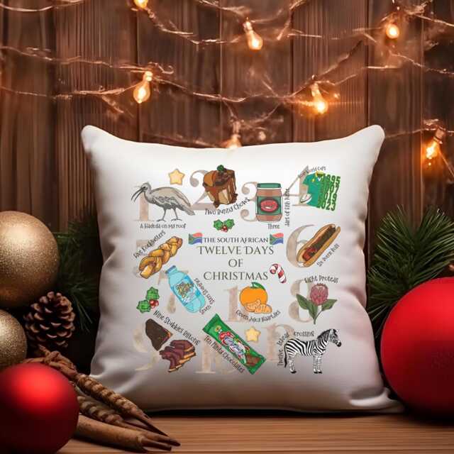 Cushion South Africa 12 Twelve Days Of Christmas Pillow Custom Family Gift Proteas Springbok Home Decoration - image 1