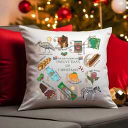 Cushion South Africa 12 Twelve Days Of Christmas Pillow Custom Family Gift Proteas Springbok Home Decoration - thumbnail 2