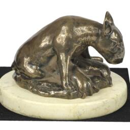 Bull Terrier , Dog Sand Marble Base Statue, Limited Edition, Artdog. Made Of Cold Cast Bronze. Perfect Gift. Limited Edition - thumbnail 3