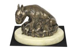 Bull Terrier , Dog Sand Marble Base Statue, Limited Edition, Artdog. Made Of Cold Cast Bronze. Perfect Gift. Limited Edition