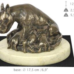 Bull Terrier , Dog Sand Marble Base Statue, Limited Edition, Artdog. Made Of Cold Cast Bronze. Perfect Gift. Limited Edition - thumbnail 4