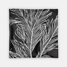 Feather Throw Pillow. 18x18 Pillow Case. Cushion Cover. Graphic Black White Sofa Bohemian Decorative - thumbnail 2