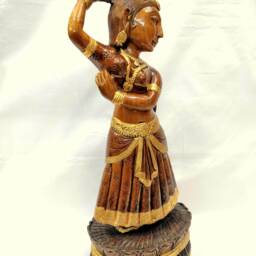Dancing Lady Sculpture, Devadasi Statue, Wooden Handcrafted Doll, Indian Handicrafts, Fine Arts, Art, Home Decor, Chirtmas Gift, Gift - thumbnail 3