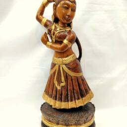 Dancing Lady Sculpture, Devadasi Statue, Wooden Handcrafted Doll, Indian Handicrafts, Fine Arts, Art, Home Decor, Chirtmas Gift, Gift - thumbnail 2