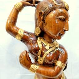 Dancing Lady Sculpture, Devadasi Statue, Wooden Handcrafted Doll, Indian Handicrafts, Fine Arts, Art, Home Decor, Chirtmas Gift, Gift - thumbnail 4