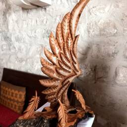 Angel Wing, Sculpture, Angel, Home Decor, Wooden Wood Carving, Love Gift, Spiritual Art, Christian Wing Sculpture - thumbnail 4