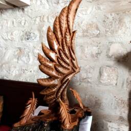 Angel Wing, Sculpture, Angel, Home Decor, Wooden Wood Carving, Love Gift, Spiritual Art, Christian Wing Sculpture - thumbnail 3