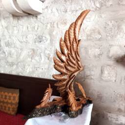 Angel Wing, Sculpture, Angel, Home Decor, Wooden Wood Carving, Love Gift, Spiritual Art, Christian Wing Sculpture - thumbnail 2