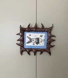 Little Fish Lino Print & Handmade Frame - Melbourne Artist Lou Lamb - thumbnail 1