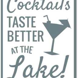Cocktails Taste Better At The Lake Metal Sign, Bar Decor, Funny House Wall Art, Cabin Sign - thumbnail 3