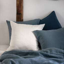 Dusty Blue Linen Duvet Cover With Ties/stonewashed Bedding/Soft Custom Size in Gray - thumbnail 2