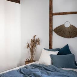 Dusty Blue Linen Duvet Cover With Ties/stonewashed Bedding/Soft Custom Size in Gray - thumbnail 3