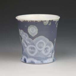 Soy Candle Crystalline 5 Oz Cup Ice Blue Purple Silver Gray With White Tumbler Brewed Jasmine Scented #8318 - thumbnail 4