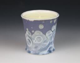 Soy Candle Crystalline 5 Oz Cup Ice Blue Purple Silver Gray With White Tumbler Brewed Jasmine Scented #8318 - thumbnail 1