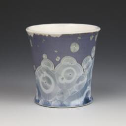 Soy Candle Crystalline 5 Oz Cup Ice Blue Purple Silver Gray With White Tumbler Brewed Jasmine Scented #8318 - thumbnail 3