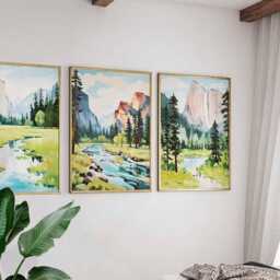 Set Of 3 Yosemite Posters, National Park Travel Prints, California Wall Art, Usa Mountain Poster Set, Hiking Nature Landscape Decor - thumbnail 2