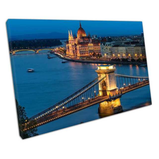 Budapest Chain Bridge Parliament Wall Art Print Cityscape Decor For Home Office - image 1
