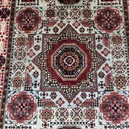 Wool Handmade Area Rug, Multicolor Geometric Luxury Design Rug - 4.7x6.5 Ft - thumbnail 3