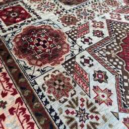 Wool Handmade Area Rug, Multicolor Geometric Luxury Design Rug - 4.7x6.5 Ft - thumbnail 4