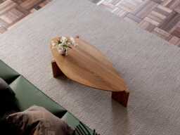 Modern Coffee Table - Aesthetic Coffee Table Wooden Oak Scandi Unique Shape - thumbnail 1