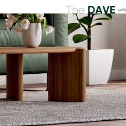 Modern Coffee Table - Aesthetic Coffee Table Wooden Oak Scandi Unique Shape - thumbnail 2