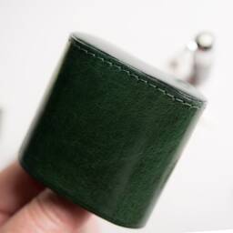 Personalized Leather Pen Case For Vintage Fountain Pens - Emerald Green 2 Slot - thumbnail 3